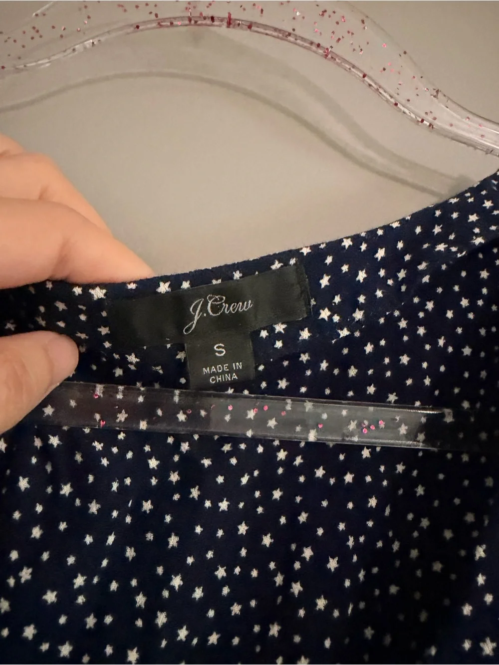 J. Crew Navy White Dot Button-Front Blouse